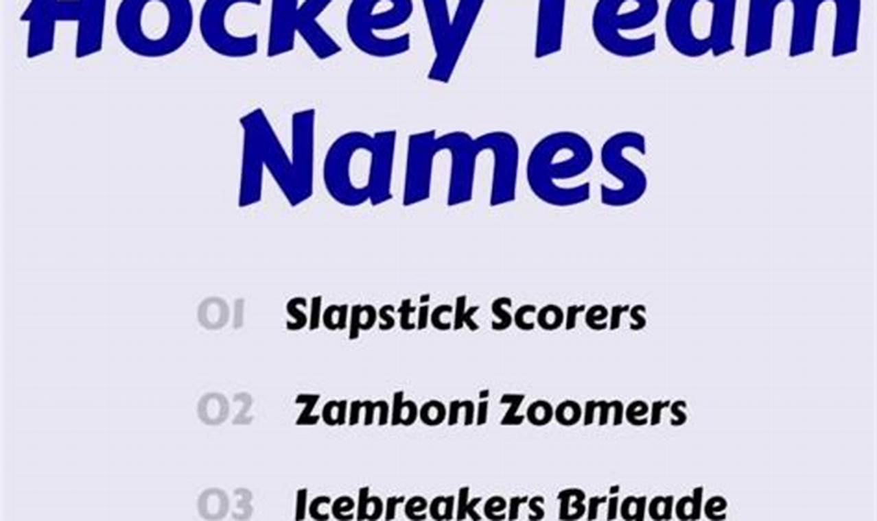 Score! Hilariously Funny Hockey Fantasy Team Names List Your Ultimate Source for Hockey Updates, Training Guides, and Equipment Recommendations Score! Hilariously Funny Hockey Fantasy Team Names List | Your Ultimate Source for Hockey Updates, Training Guides, and Equipment Recommendations