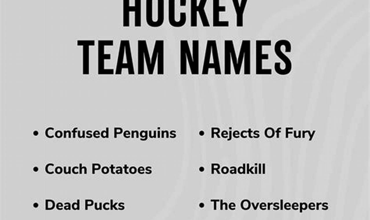 Top Funniest Fantasy Hockey Names &amp; Ideas [Year] | Your Ultimate Source for Hockey Updates, Training Guides, and Equipment Recommendations