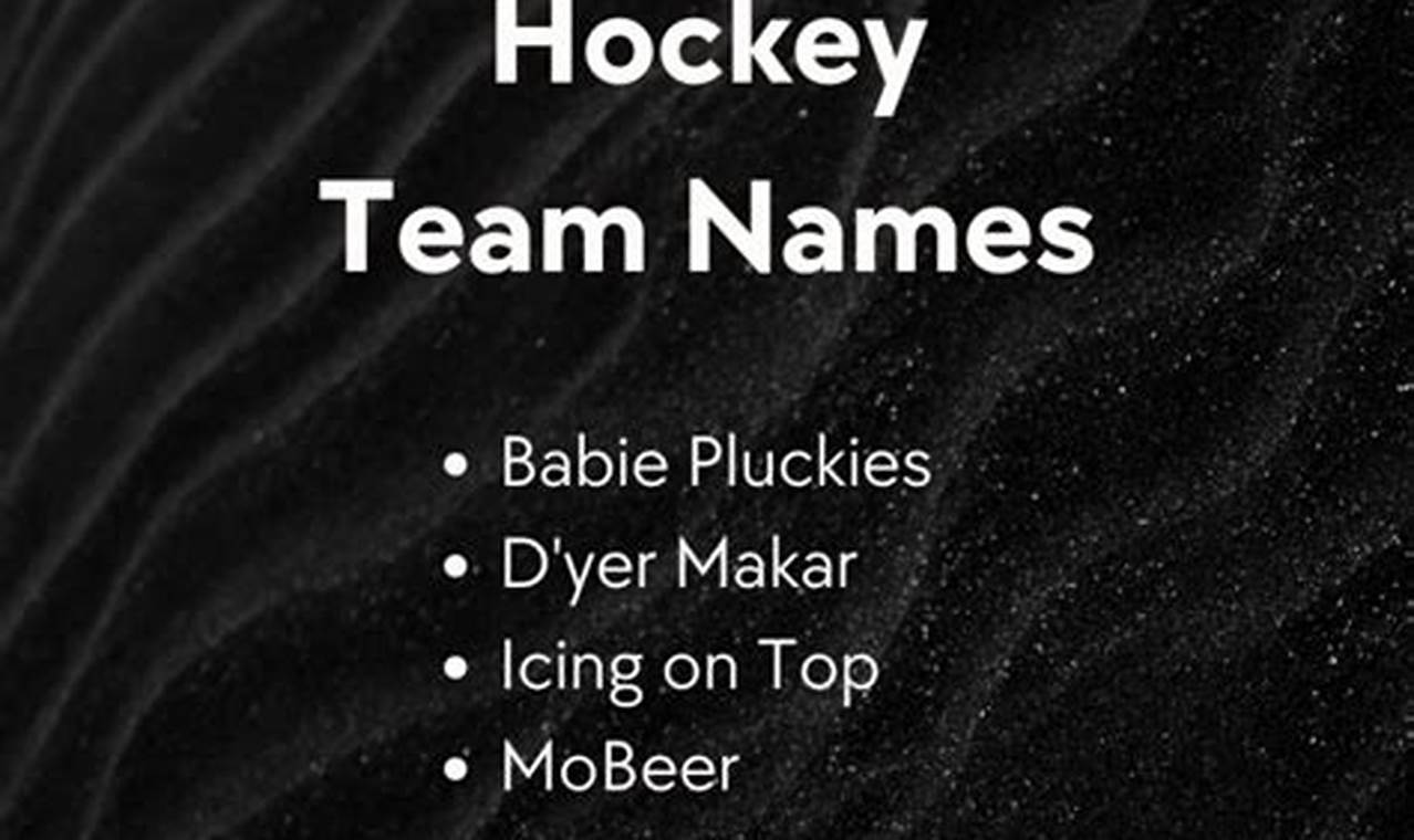 Coolest Team Names for Fantasy Hockey: [Year] Guide | Your Ultimate Source for Hockey Updates, Training Guides, and Equipment Recommendations