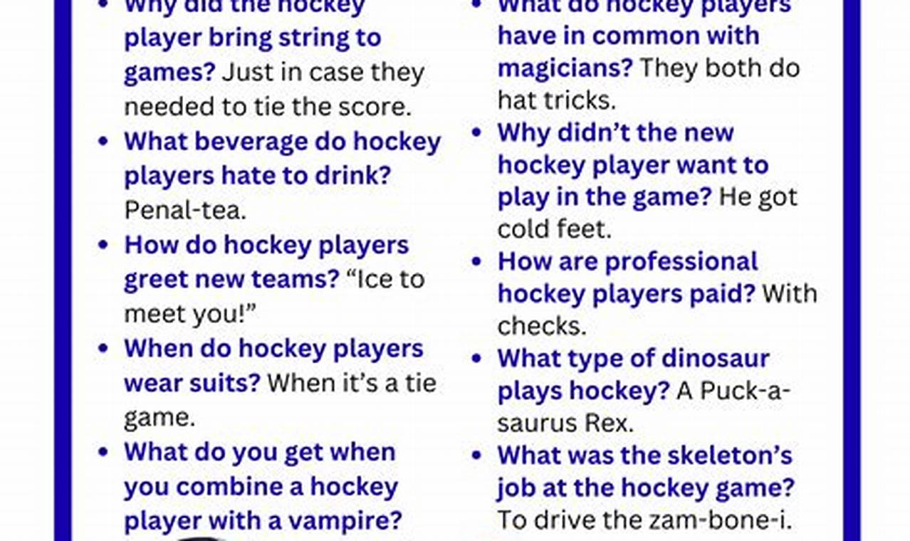 Fun Hockey Jokes for Kids: Ice Laughs & More! Your Ultimate Source for Hockey Updates, Training Guides, and Equipment Recommendations Fun Hockey Jokes for Kids: Ice Laughs & More! | Your Ultimate Source for Hockey Updates, Training Guides, and Equipment Recommendations